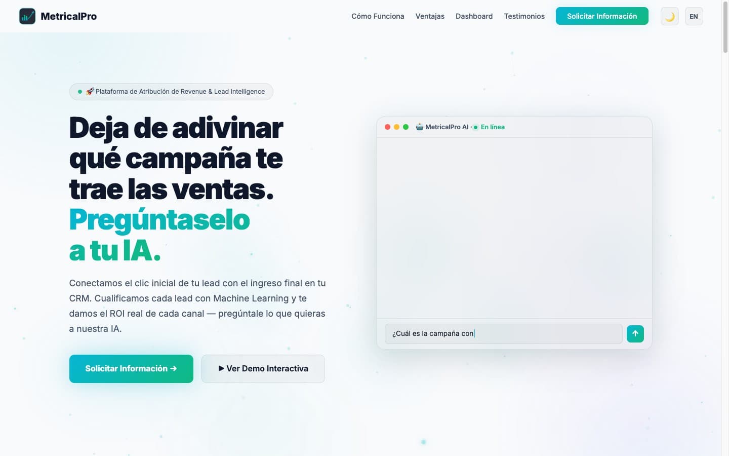 MetricalPro — Pregúntale a tu IA qué campaña vende